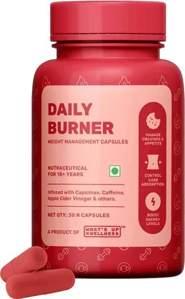 What's Up Wellness Daily Burner Weight Loss Capsules with ACV & L-Carnitine | Fat Burner |
