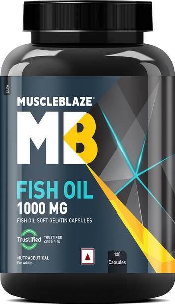 MUSCLEBLAZE Omega 3 Fish Oil 1000 mg (180mg EPA and 120mg DHA)