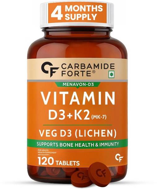CARBAMIDE FORTE Vitamin D3 K2 MK7 | Plant Based Veg Vitamin D3 Tablets Lichen Source