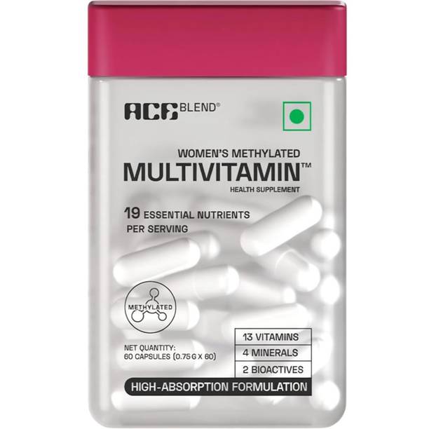 Ace Blend Methylated Multivitamin Capsules for Women with 19 Nutrients for Health Support
