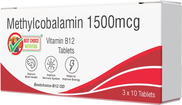 BEST CHOICE NUTRITION Methylcobalamin Vitamin B12 Tablets Supplement for Men & Women