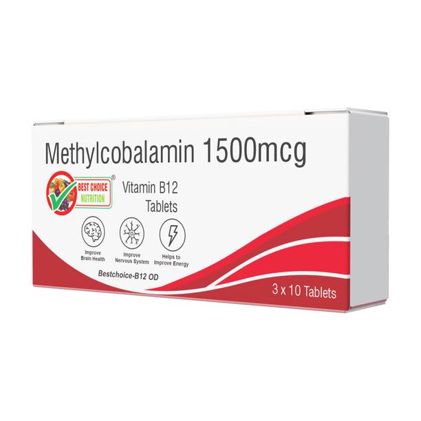 BEST CHOICE NUTRITION Methylcobalamin Vitamin B12 Tablets Supplement for Men & Women