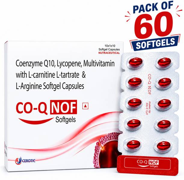 CO-Q-NOF Coenzyme Q10 100mg with Selenium 40mcg Softgels for Energy & Antioxidant Support
