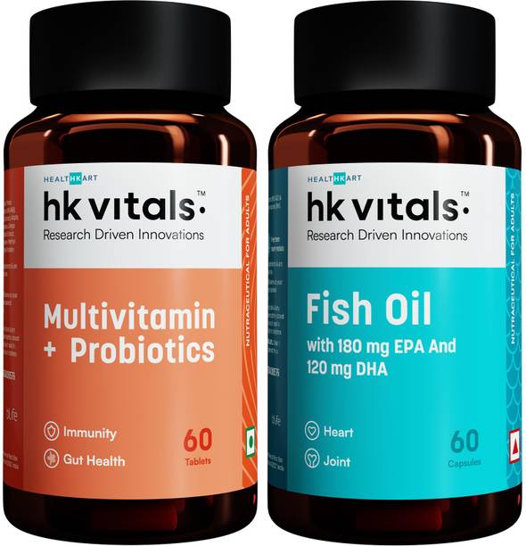HEALTHKART hk vitals Multivitamin with Probiotics and Fish Oil (1000 mg Omega 3)