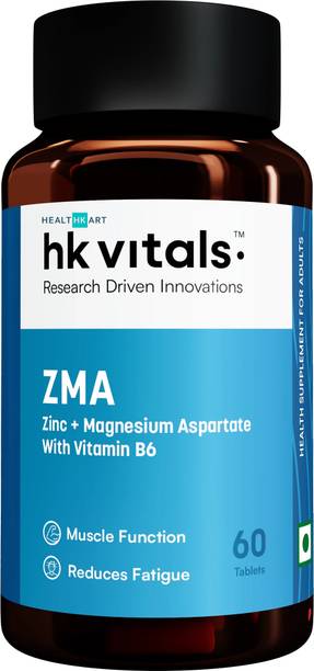 HEALTHKART hk vitals ZMA | Zinc + Magnesium Aspartate with Vitamin B6 | Muscle Function