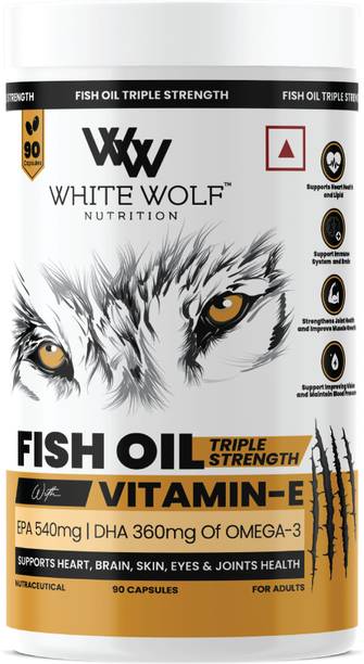 White Wolf FishOil Triple Strength with Vitamin E | Omega-3 EPA 540mg DHA 360mg|90 capsules