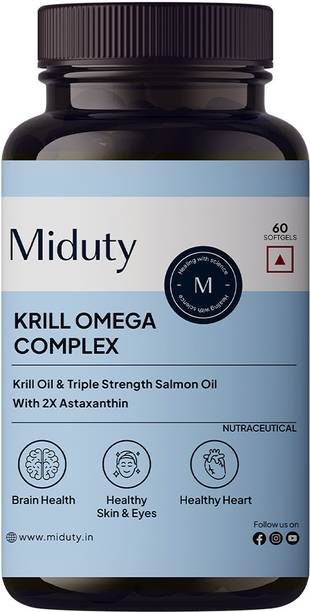 Miduty Krill Omega Complex - Omega 3 - EPA & DHA - Heart & Brain Health - Astaxanthin