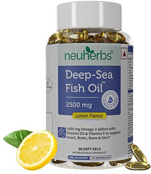 Neuherbs Deep Sea Omega 3 Capsules, Fish Oil Triple Strength 2500mg,EPA- 892mg, DHA-594mg