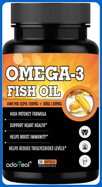 organicoslim Herbal Supplement: Omega-3 Fish Oil Capsules|Rich in EPA & DHA|Supports Heart H