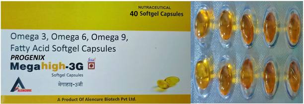 Progenix OMEGA 3-6-9 SOFTGEL WITH FATTY ACID FOR HEART,BRAIN,JOINTS,EYES & SKIN HEALTH