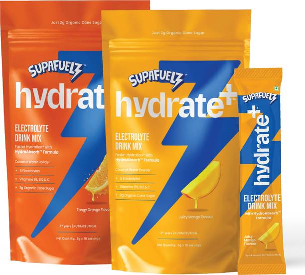 Supafuelz Hydrate+ Kids Mix | 5 Electrolytes + 3 Vitamins | 20 Sachets Hydration Drink
