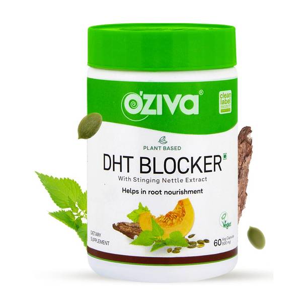 OZiva Plant Based DHT Blocker With Pine Bark for Hairfall Control & Follicle Stimulation