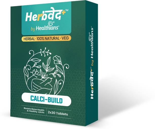 Herbved by Healthians Calcium Supplement Tablets for Stronger Bones & Teeth|Improves Bone Density
