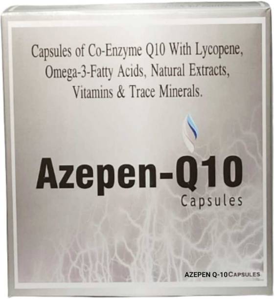 AZEPEN -Q10 CO-ENZYME Q10 CAPSULES with LYCOPENE,OMEGA3FATTY ACIDS,VITAMINS &MINERALS