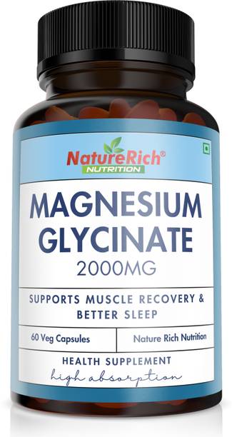 Nature Rich Magnesium Glycinate Capsules 2000mg For Muscle Recovery, Sleep & Nerve Health