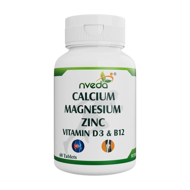 Nveda Calcium 1000mg with Vitamin D3, Magnesium, Zinc & Vitamin B12 For Bone Health