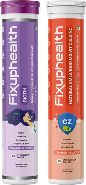 FIXUPHEALTH Biotin Selenium Amino acids Vit and Zinc & Natural Amla 1000mg Vit C and Zinc