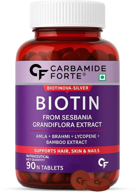 CARBAMIDE FORTE Biotin for Hair Growth with Amla, Brahmi & Bamboo Extract | Biotin Tablets