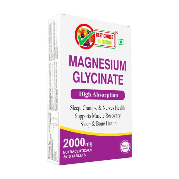 BEST CHOICE NUTRITION Magnesium Glycinate Tablets For Muscle Recovery, Sleep & Nerve Health