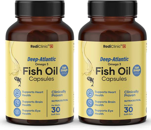 RediClinic Fish Oil Capsules |Triple Strength 2500mg | EPA- 892mg, DHA-594mg