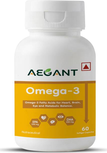AEGANT Omega 3 Fish Oil Capsules EPA DHA for Heart, Brain, Eye Health 60 Softgels