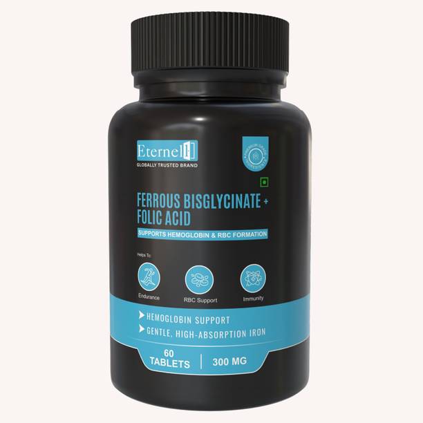 Eternell Iron + Folic Acid with Vitamin B12 | Natural Support for Hemoglobin|Energy