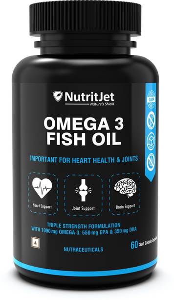NutritJet Omega 3 Fish Oil 1000mg High Strength with 550 mg EPA and 350 mg DHA