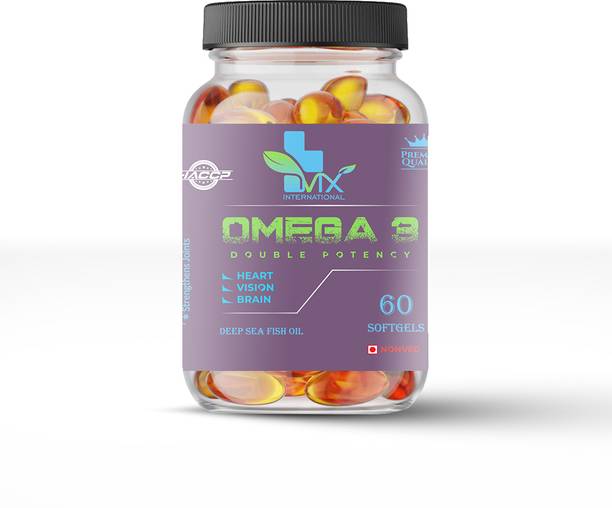 Vix Pharma Omega-3 Fish Oil | 1000mg Double Strength Capsules | No Fishy Burps