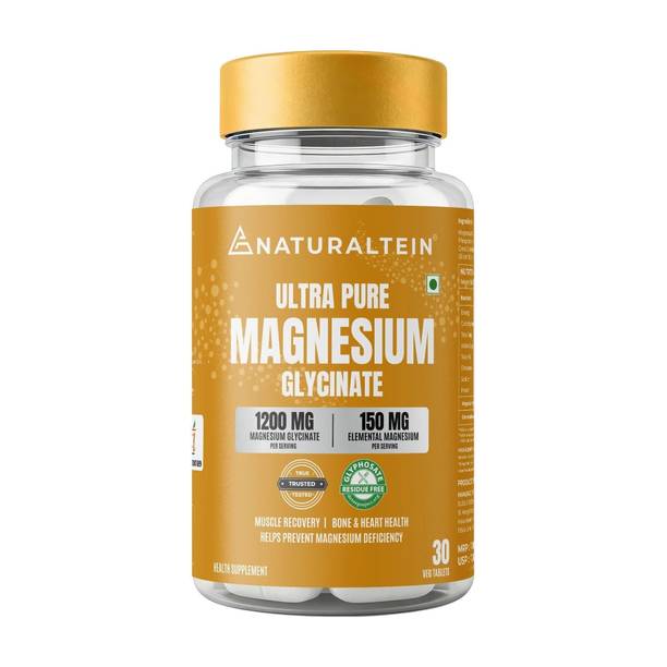 NATURALTEIN Magnesium glycinate 1200mg Sleep, Brain, Muscle & Heart Support