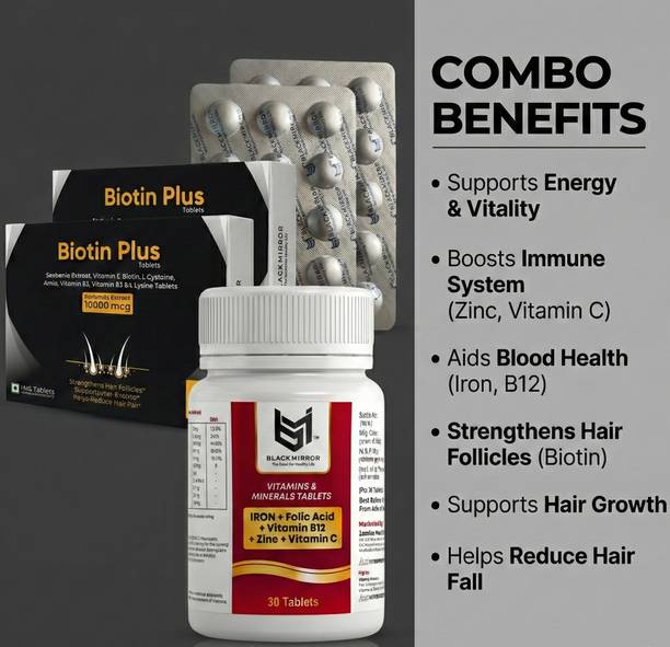 Black mirror IRON BIOTIN FOLIC ACID VITAMIN C E B3 B5 B12 L-LYSIN-CYSTEINE ZINC