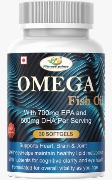 Fitness Prime Omega 3 Fish Oil 1200mg 30 Softgels with EPA & DHA | Heart,Brain & Joint Support