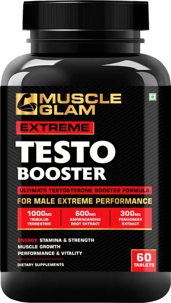MUSCLEGLAM Extreme Testosterone Booster for Men for Performance with Tribulus & Ashwagandha