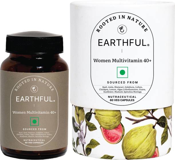 EARTHFUL 100% Plant Based Multivitamin For Women for Bone Health, Menopause, Hair, Skin