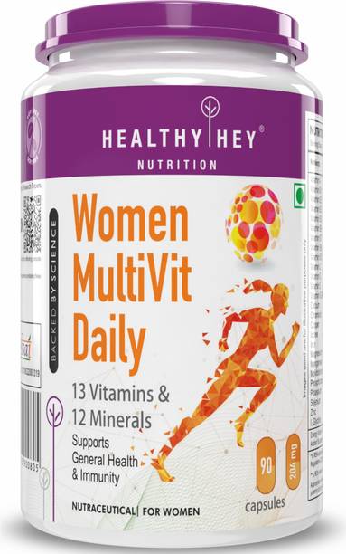 HealthyHey Nutrition MultiVitamin for Women - 13 Vitamins & 12 Minerals -