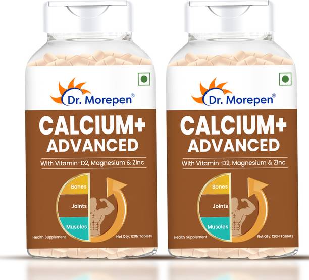 Dr. Morepen Calcium+ Advanced Tablets with Vitamin - D2, Magnesium & Zinc - 240 Veg Tablets