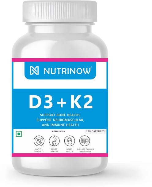 NUTRINOW D3 + K2 | Vitamin D3 & K2 | Supports IMMUNITY, BONE, HEART & Calcium Absorption