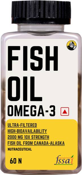 Muscleape Omega-3 Fish Oil Capsules | Heart, Brain & Joint Support| Burp-Free