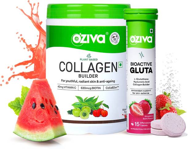 OZiva Gluta Fizzy To Reduce Pigmentation & Collagen (Watermelon) Bright Youthful Skin