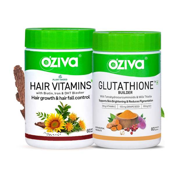 OZiva Better Hair & Skin Pack (Hair Vitamins + Glutathione Builder)
