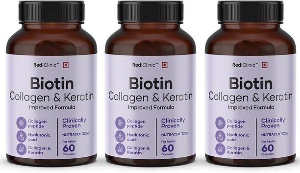 RediClinic Biotin Hair Capsules | Hairfall Control | Helps in Skin Glow