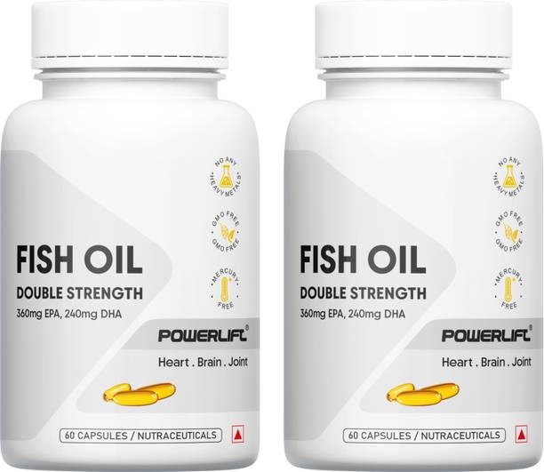POWERLIFT Omega 3 Fish Oil Double Strength ( 360mg EPA & 240mg DHA, 120 Softgel )