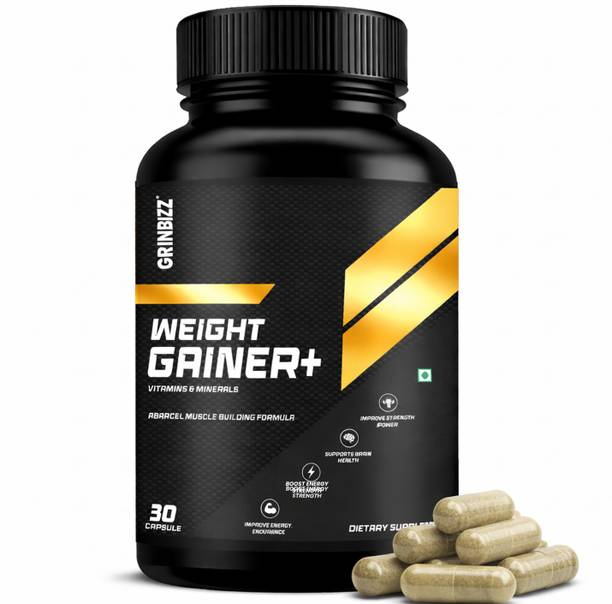 grinbizz Weight Gainer Capsules For Weight Gain|Mass Gain|Muscle Gainer | For Men & Women