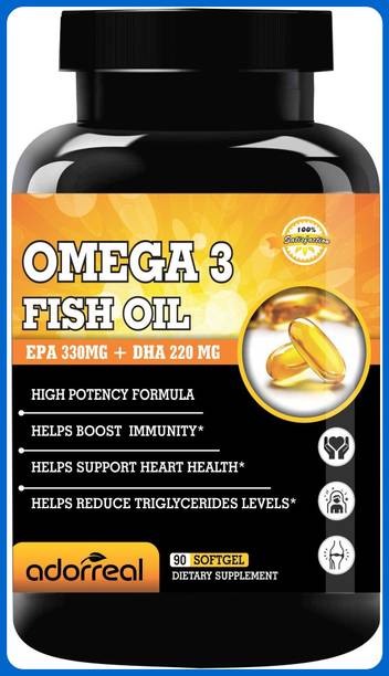 Adorreal Herbal Supplement: Omega3 Fish Oil EPA 300Mg + DHA 220 Mg (Pack of 1)