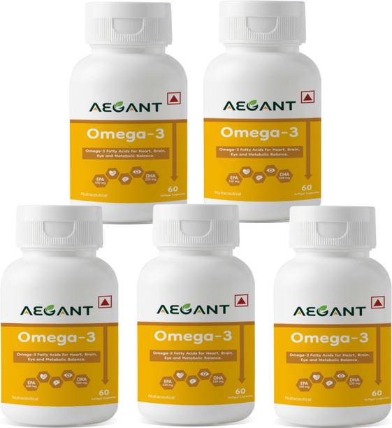 AEGANT Omega 3 Fish Oil Capsules EPA DHA for Heart, Brain, Eye Health 300 Softgels