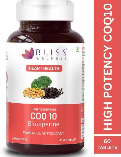 Bliss Welness Coenzyme Q10 (CoQ10) 200mg Bio Piperine 5mg