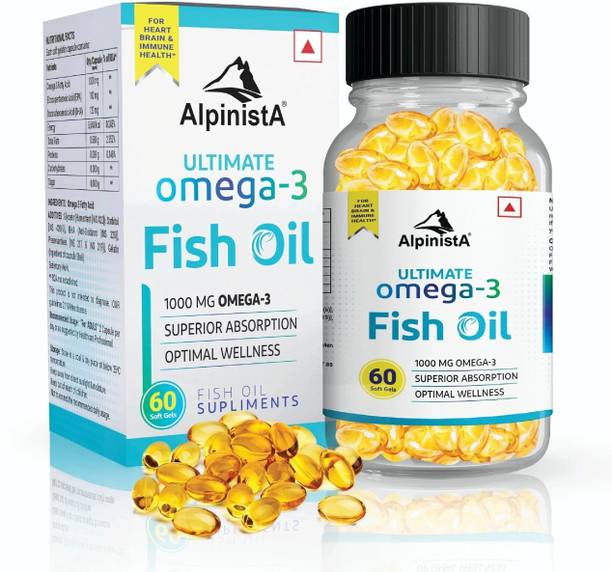 Alpinista Fish Oil Capsules 1000mg for Heart & Brain -Omega Supplement for Men and Women
