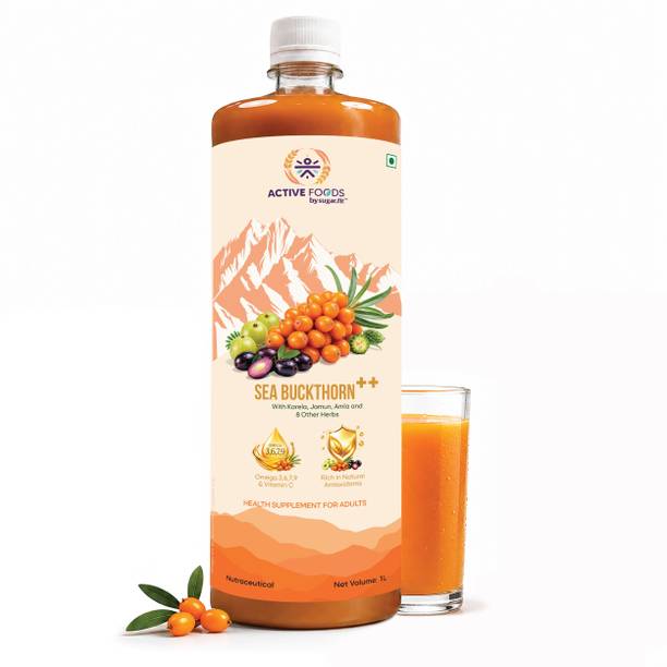 Sugar.fit Sea Buckthorn Juice + 13 Herbs | Rich in Antioxidant, Omega 3,6,7,9 & Vitamin C
