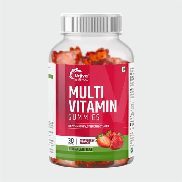 Urjiva NUTRITION Boost Immunity Strength & Stamina Multivitamin Gummies Strawberry Flavor