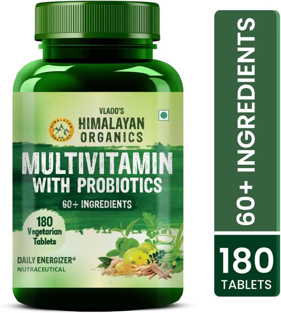 Vlado's Himalayan Organics Multivitamin for men & women with 45 ingredients - 180 Tablets - with Probiotics
