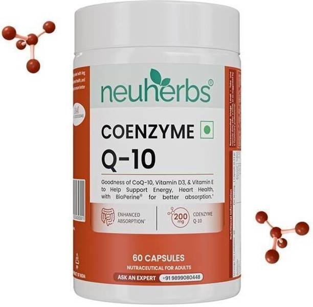 Neuherbs Coenzyme Q10 (CoQ10) 200mg | With Vitamin D3 & E to Support Energy, Heart Health